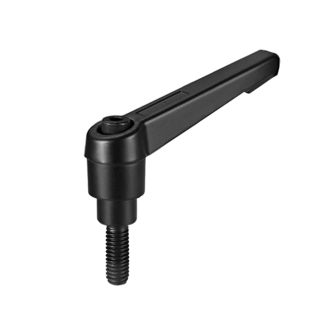 sourcing map M6 x 12mm Handle Adjustable Clamping Lever Thread Push Button Ratchet Male Threaded Stud Knobs Locking Rotating Screw Handles Quick Release Bolt Black