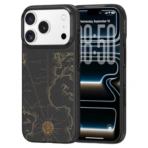 BENKS ArmorEdge Air para Funda iPhone 17 Pro MAX, Funda Kevlar Ultrafina con Protección Integral de TPU, Compatible con MagSafe, Protección de Cámara de Aluminio, Navigator