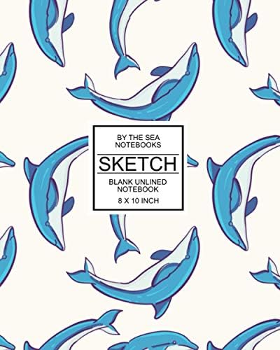 Sketch: Large Sketchbook for Everyday Use | Blank Unlined Notebook | Dolphin Pattern