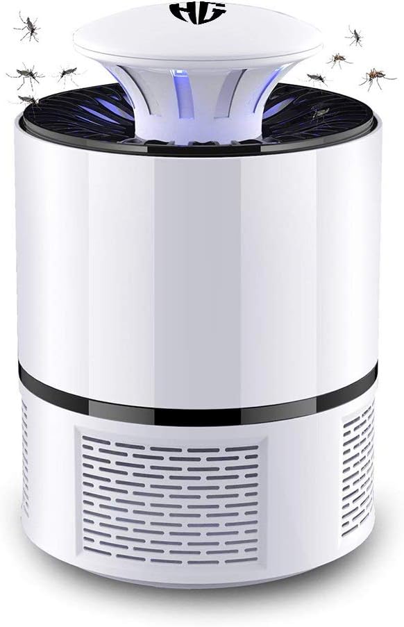 Huntingood Electric Mosquito Insect Killer/Bug Zapper with 360 Degrees LED Trap Lamp for Indoor(White)