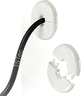 1STec 2 Pack 10mm Split Wall Grommet Cover with Adhesive Backing