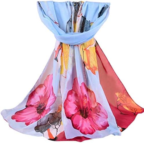 Unique Women's Floral Scarves: Chiffon Flowers & Birds Printed Soft Chiffon Shawl Wrap Wraps Scarf Scarves