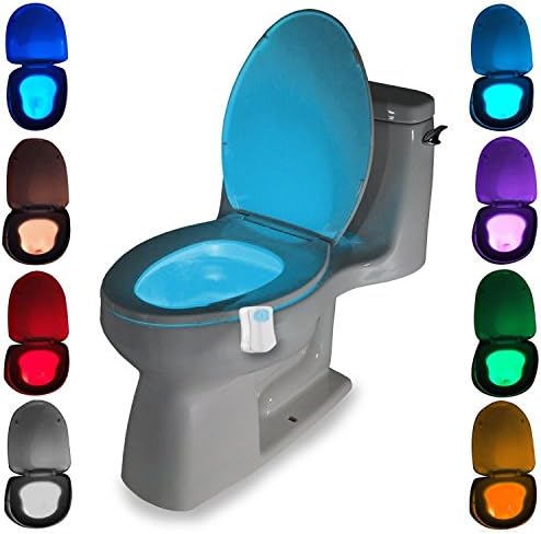 Willcomes 8 Colors Changing Sensor Auto Motion Activated LED Bathroom Toilet Night Light Battery-operated