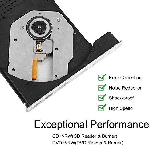YAHEY External CD Drive USB 3.0 Ultra Portable Storage Drive, External DVD Player/Writer/Burner CD DVD RW Drive for Apple Macbook, Macbook Pro or Other Laptop/Desktops Win10 - Thumbnail 2