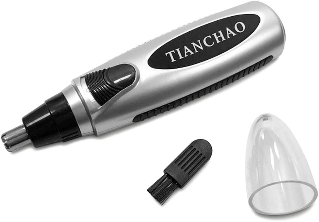Electric Nose Hair Trimmer Cleaner Safe Face Care Shaver For Man Woman, silver & black (Silver-TC-007)