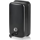 WEWBABY Soap Dispenser for Bathroom Black Soap Dispensers Wall Mount Commercial Stainless Steel Leakproof Soap Pump for Kitchen Restaurant (800ML)