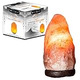 WhiteSwade Large Pink Crystal Himalayan Salt Lamp with UL CERTIFIED Dimmer Switch. Neem Wood Base and 15W Bulb, 6 ft Cord. Air Ionizer and Purifier. Perfect Gift Idea. Popular Feng Shui Decor