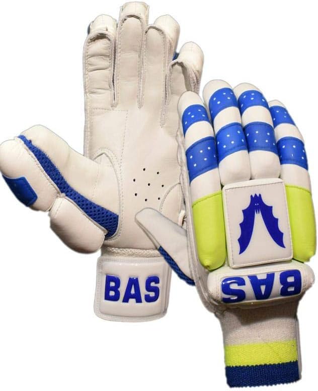 Bas Blue Lime Youth Cricket Batting Gloves Left Hand