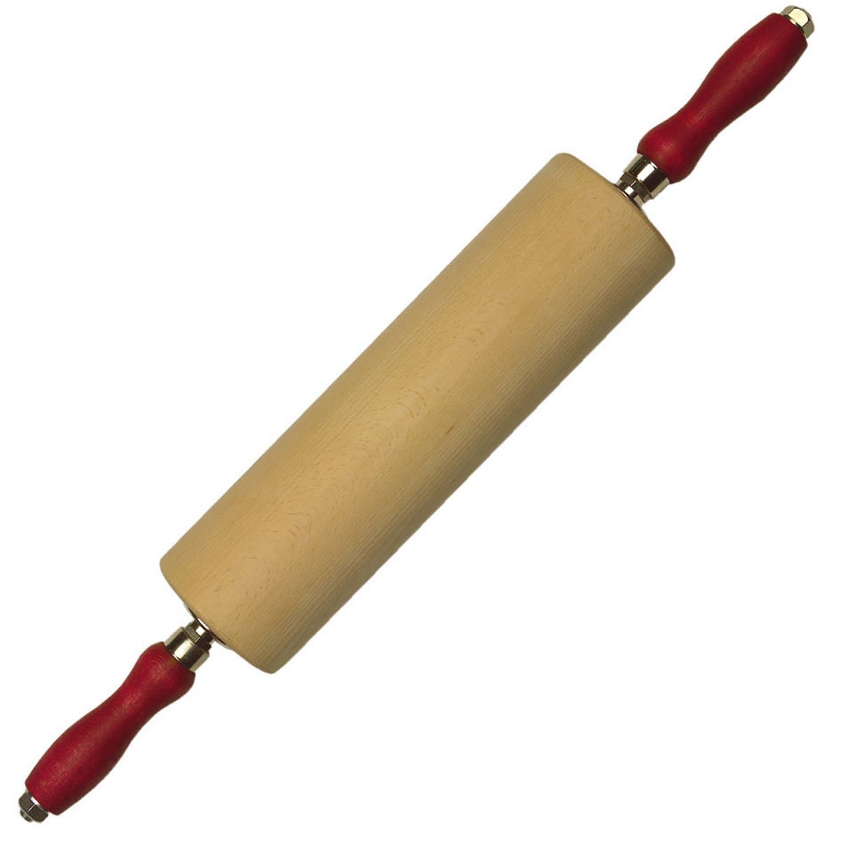 Staedter Rolling Pin with Ball Bearing and Iron Axle, 8.5 x 30 cm, Wood, Beige
