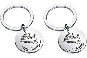 KUIYAI Movie Quote Keychain You Jump I Jump Keychain Set Jack and Rose Inspired Jewelry Valentine's Day Gift