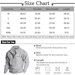 Mens Quarter Zip Pullover Vintage Fashion Long
