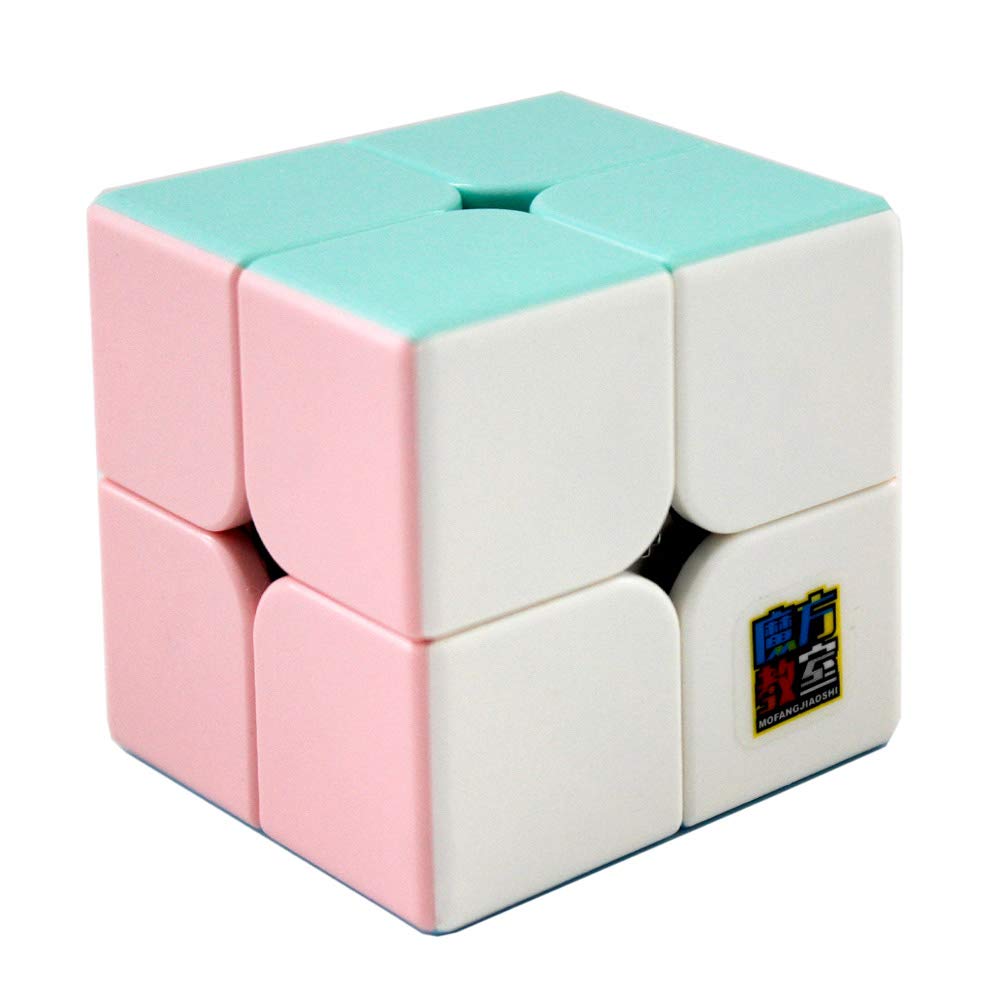 OJIN MoYu MoFang JiaoShi Meilong Series Cube Meilong 2x2x2 Bright Pink Cube Stickerless Cubing Classroom Meilong Forsted Surface Puzzle Cube