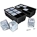 Home-Complete Large Ice Cube Tray, Double Pack, Black