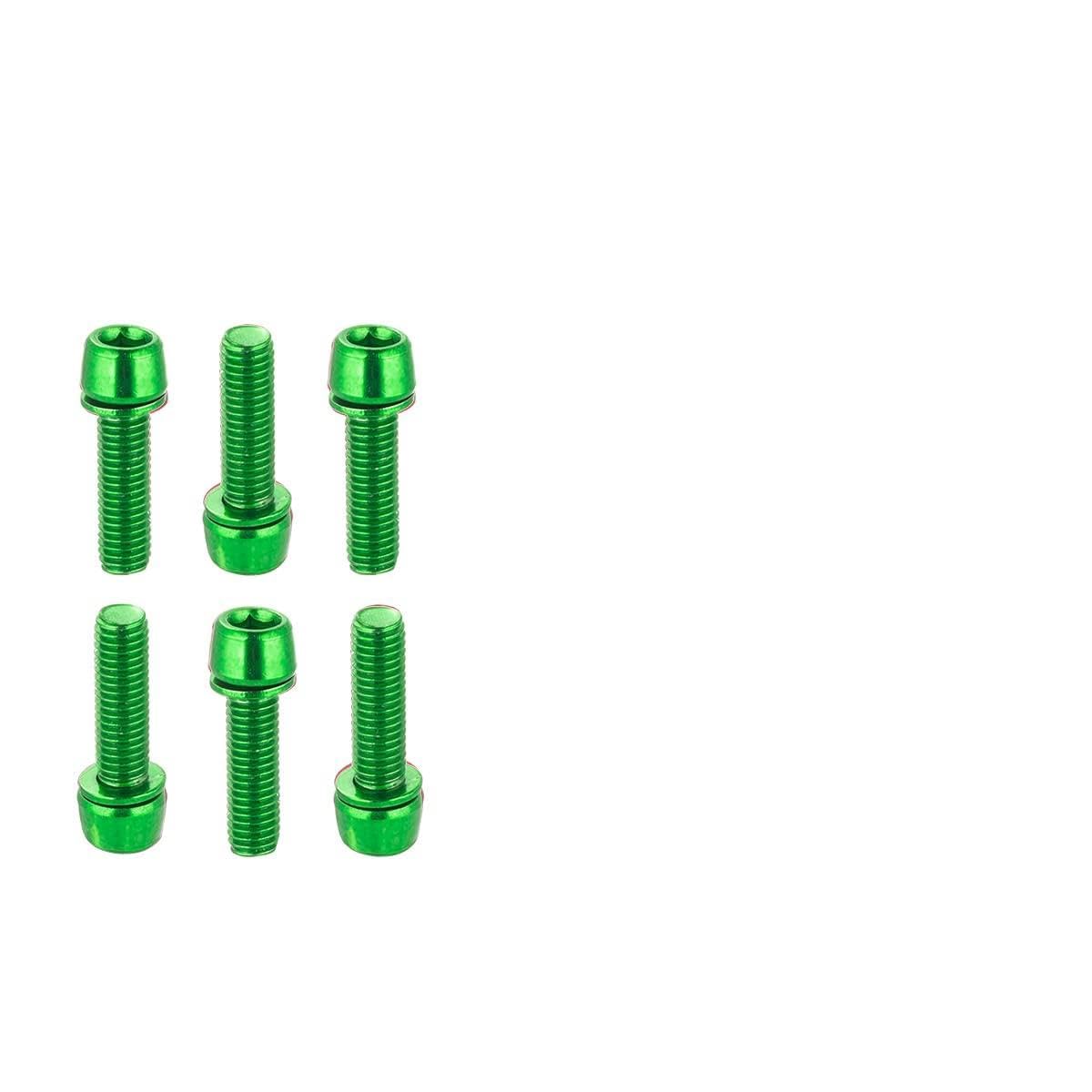 Chooee Bike Stem Bolts 6PCS, M5 x 18mm Stem Bolts Screw For MTB/Mountain Bike/Road Bicycle Green