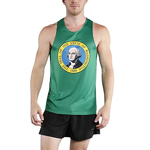 BOA Menâ€™s Patriot Print Running Singlet (2610P) (Washington, Medium)