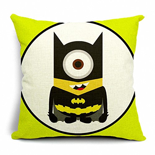 E-sunshine Thick Cotton Blend Linen Square Throw Pillow Cover Decorative Cushion Case Pillow Case 18 X 18 Inches / 45 X 45 cm, Justice League (Batman)
