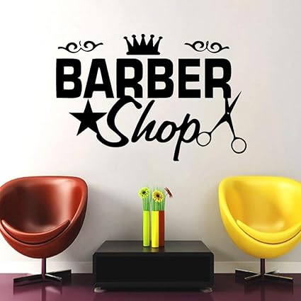 Modern Hair Salon Barber Shop Wall Stickers Pvc Art Poster Home