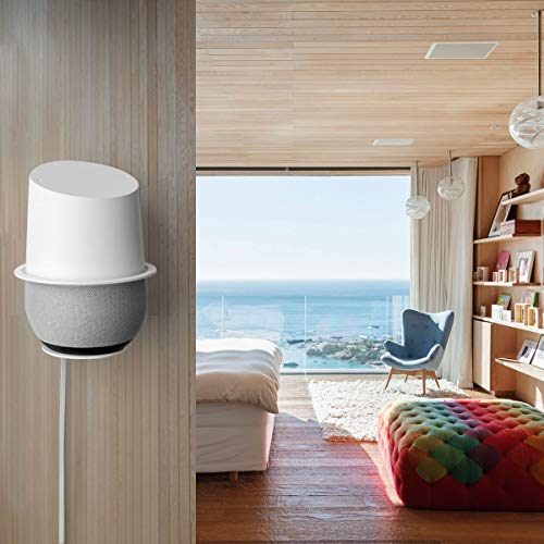 Google Home Wall Mount, ALLICAVER Sturdy Metal Made Mount Stand Holder for Google Home.(White)