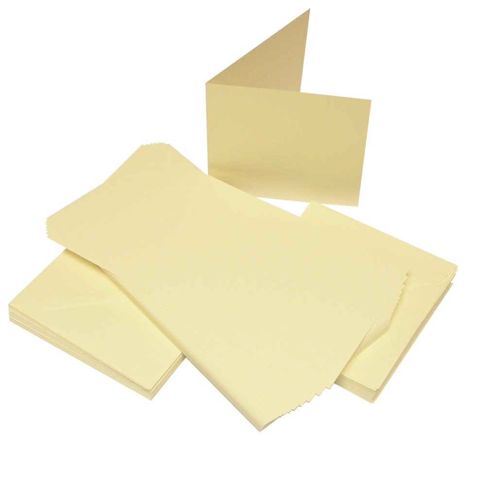 Craft UK 245 5 x 5 inch Card and Envelope pack of 50 - Ivory — image 1