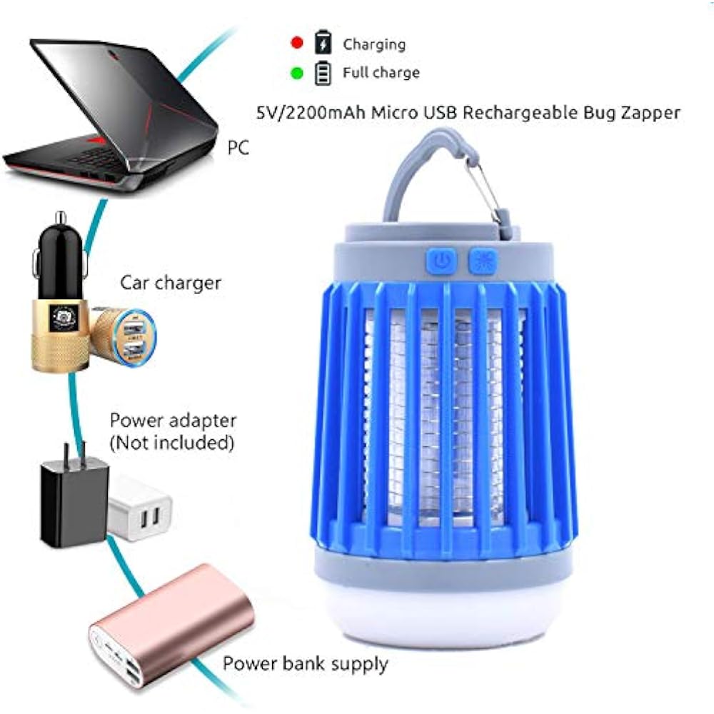 2021 Bug Zapper Outdoor Camping Lantern LED Flashlight Tent Light, 3-in
