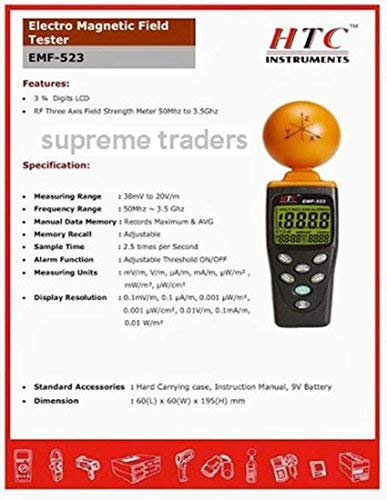 HTC Instrument EMF - 523 Radio Active Electro Magnetic Field Tester Meter by Supreme Traders Supertronics1989