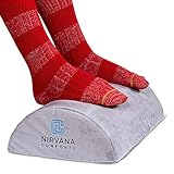 Desk Foot Rest Cushion by Nirvana Comforts - Comfortable Under Desk Foam Pillow for Office or Airplane - Ergonomic Foot Elevation - Padded for Sofa or Chair Back - Relief for Plantar Fasciitis