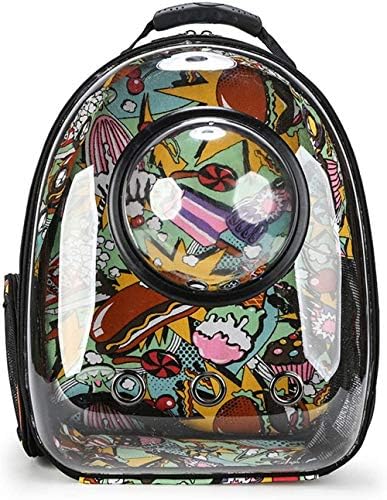 AMBM Portable Pet Travel Breathable Backpack Pet Carrier Capsule Waterproof Transparent Breathable Space for Dog Cat Puppy 35 25 42CM