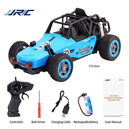 Lucoo Toy RC Car, Remote Control Car, Terrain RC Cars,JJR/C Q73 1：20 2.4GHZ 2WD Radio Remote Control Off Road RC RTR Racing Car Truck for All Adults and Kids (Blue) - Thumbnail 5