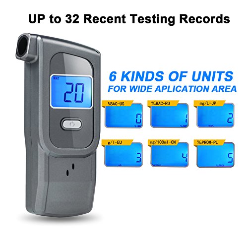 Professional Digital Alcohol Tester with 5 Mouthpieces for Personal Use - Thumbnail 4