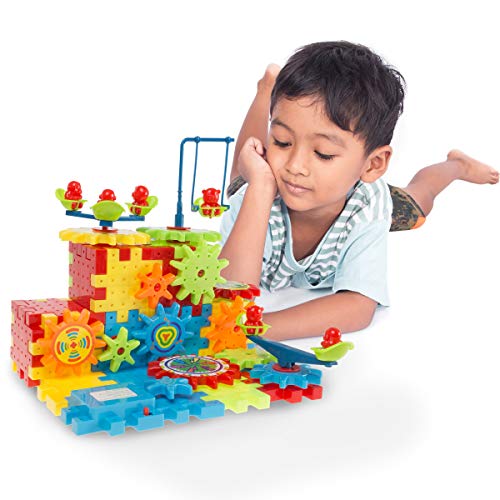 Hey! Play! 81 Piece Interlocking Gear Building Set STEM Learning Toy