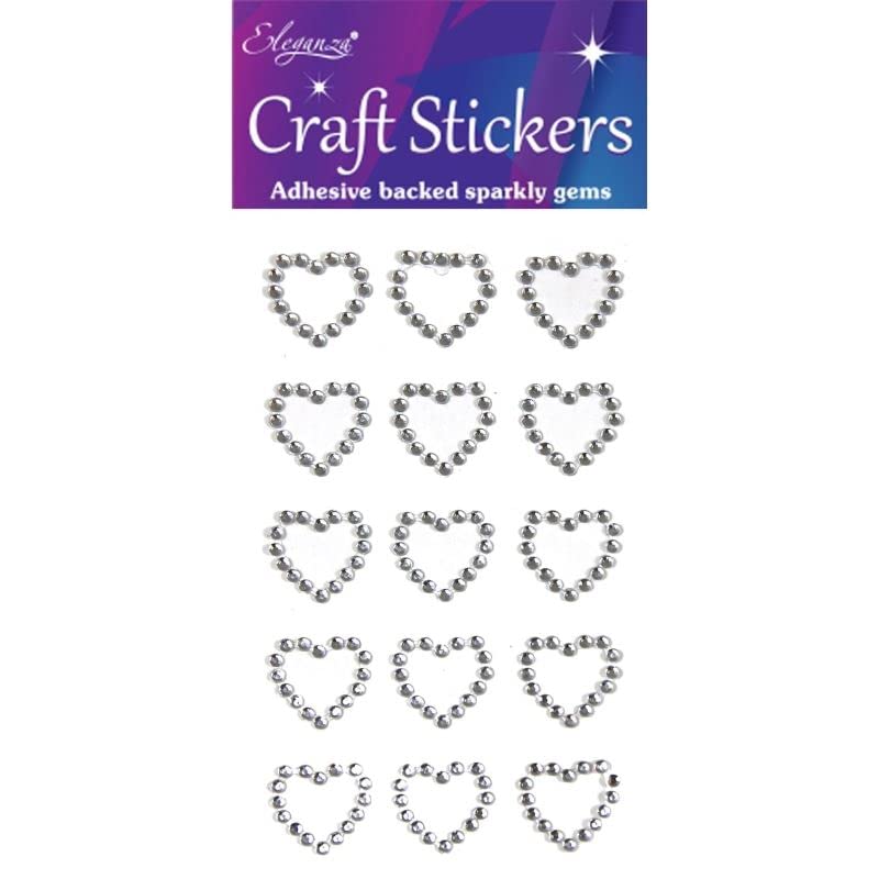 Eleganza Open Heart Stickers, Silver, 1