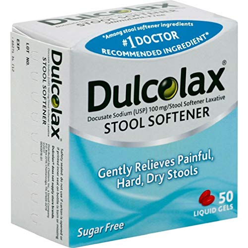 DulcoLax Stool Softener Sugar Free, 50 Liquid Gels (Best Stool Softener After Surgery)