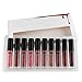 Coosa Liquid Lipstick Makeup Set Non-Stick Cup Lip Gloss Velvet Matte Waterproof Cosmetic Long Lasting Lipsticks (10 PCS)