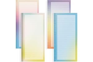 Henzavk 4 Pack Magnetic Notepads for Refrigerator, Full Magnet Back Design Magnetic Memo Pads, 50 Sheets Per Note Pads To-Do List, Shopping List (Retro Gradien Style)