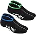 FUN TOES Neoprene Socks for Water Sports for Women & Men - 2 PAIRS of Snorkel Fin Socks for Scuba Diving, Snorkeling, Paddling, Boarding, Jetskiing & More 2.5MM (Black, L Men 9-10.5 Women 10.5-12)