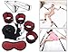 feifanmall Sleep Eye Mask Blindfold with Under The Bed System Strap Kit with Satin Eye Mask, Fur Lined Adjustable Arm Leg Restraint Cuffs, Hand Wrist Ankle Cuffs, Handcuffs