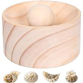 2026 New Wooden Dumpling Wrapper Maker, Manual Dough Press Tool for Dumpling Skins, Ravioli and Empanada Maker, Natural Pine Wood Presser for Home Kitchen and Restaurant, 3.9" x 3.9"