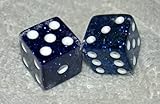 Blue Glitter Transparent Dice Pair