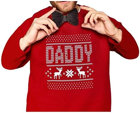 kaiCran Family Christmas Matching Sweatshirt Clothes Long Sleeves Letter Print Tops Red