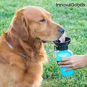 InnovaGoods® Botella Bebedero de Agua para Perros, Mantiene a tu Perro hidratado en Todo Momento, con diseño ergonómico y fácil de Usar, Ideal para Paseos y Viajes