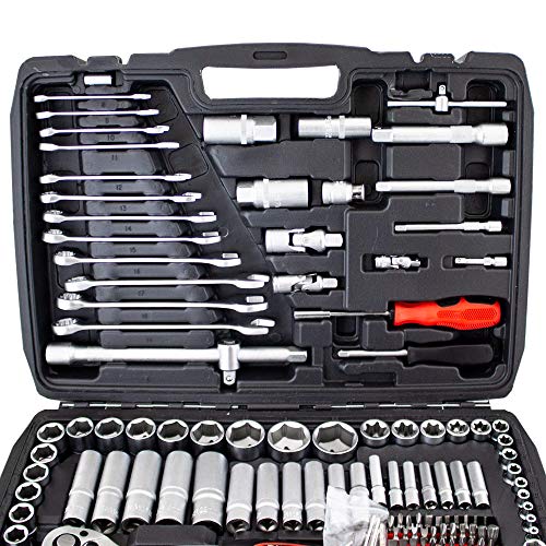 BITUXX® Werkzeugkoffer 215 tlg Werkzeug Knarrenkasten Ratschenkasten Nusskasten Stecknuss Adapter Umfangreiches Set mit… – Bild 3