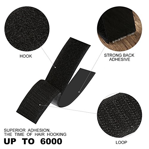 Self Adhesive hook and loop tape roll sticky back strip Adhesive backed Fabric fastener Mounting Tape for Picture and Tools Hanging Pedal Board Fastening by JIHO (3/4INCH, BLACK)