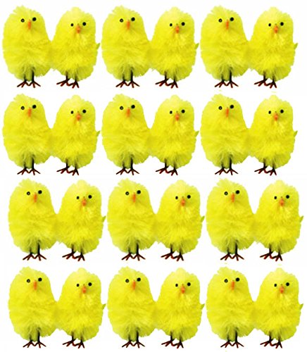 20 x Mini Plush Yellow Chicks Easter Egg Hunt Bonnet Decoration Accessories