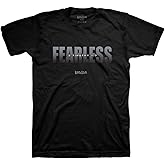 Kerusso Unisex Christian Crewneck Short Sleeve Graphic T-Shirt Cotton Black Fearless