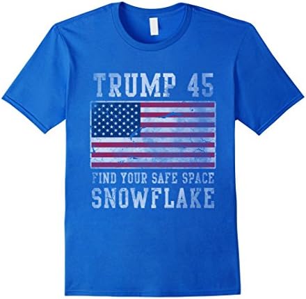 Mens Trump 45 Find Your Safe Space Snowflake Shirt Medium Royal Blue