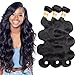 Connie Brazilian Hair Bundles Body Wave 100% Human Hair 3 Bundles 14 16 18 inch Weave Hair Human Bundles Natural Color 1B#