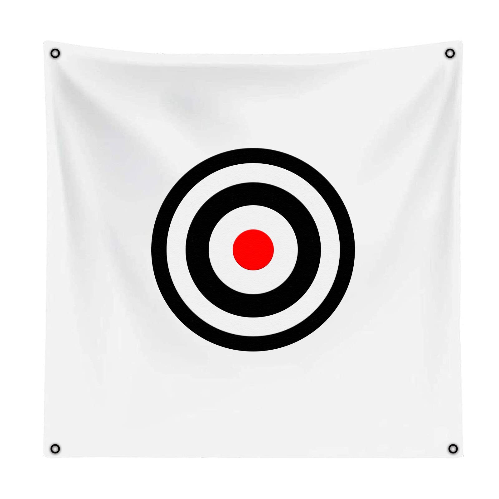 Golf Hitting Cloth Target Hanging Circle Backstop 58" x 59" with 6 pcs Strings, Fit Practice Hitting Driving Range Target Net Sports Indoor Outdoor (White)