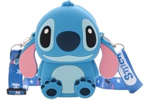 ENENSET Stitch Crossbody Bag with Adjustable Shoulder Strap, Handbag with Zipper Cute Mini Anime Stitch Coin Wallet Purse