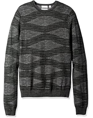 Calvin Klein Men's Merino Plaited Texture Crew Neck Sweater