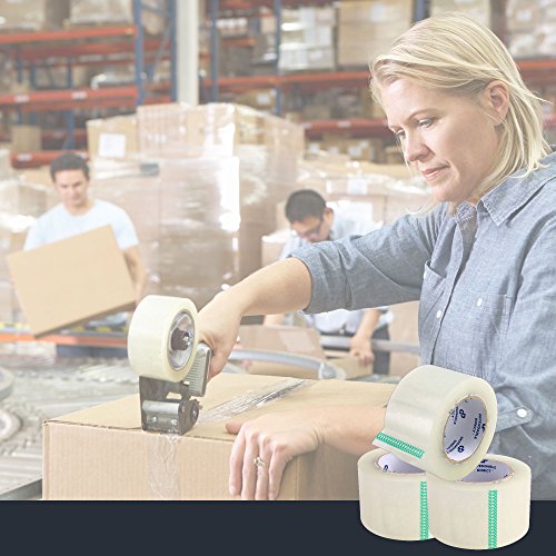 Industrial Grade Clear Packing Tape (6 Rolls) - 110 Yards per Roll - 3" Wide x 2.5 mil Thick, Acrylic Adhesive Heavy Duty Tape for Box Office Moving Packaging Shipping